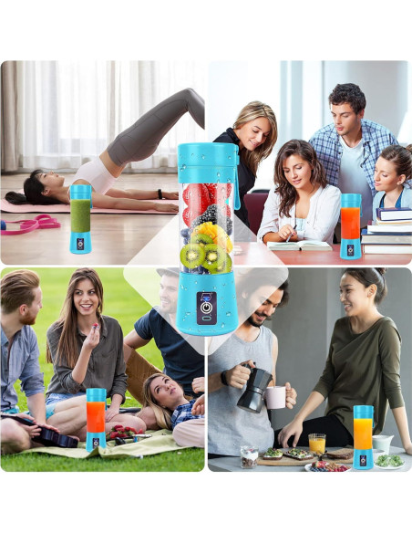 Licuadora Portátil MIAOKE 350ml Recargable USB Azul Licuadora Portátil MIAOKE 350ml Recargable USB Azul