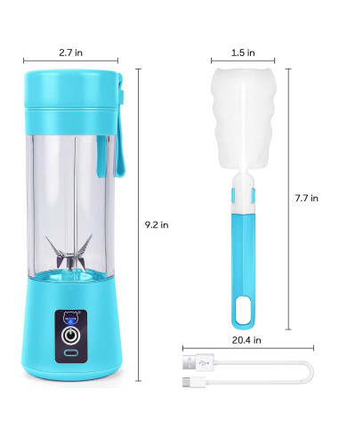 Licuadora Portátil MIAOKE 350ml Recargable USB Azul