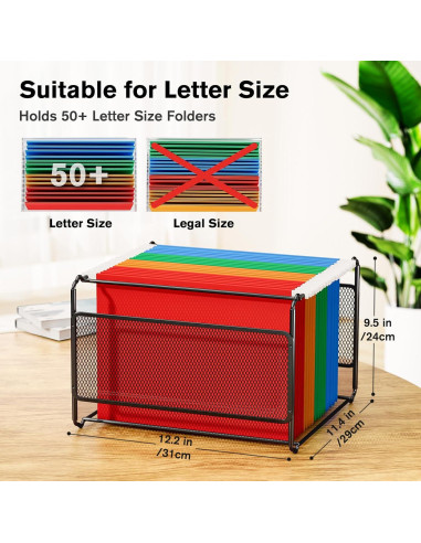 Organizador de Archivos Colgantes MaxGear de Metal Negro 31.5x28.7x23.6 cm