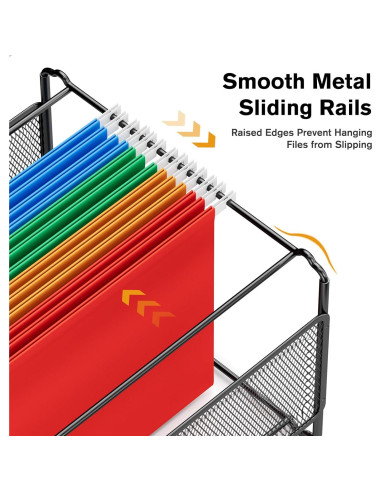 Organizador de Archivos Colgantes MaxGear de Metal Negro 31.5x28.7x23.6 cm