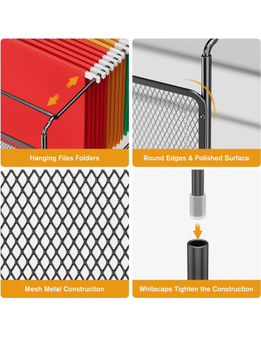 Organizador de Archivos Colgantes MaxGear de Metal Negro 31.5x28.7x23.6 cm