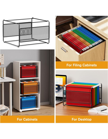 Organizador de Archivos Colgantes MaxGear de Metal Negro 31.5x28.7x23.6 cm