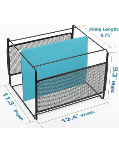 Organizador de Archivos Colgantes MaxGear de Metal Negro 31.5x28.7x23.6 cm
