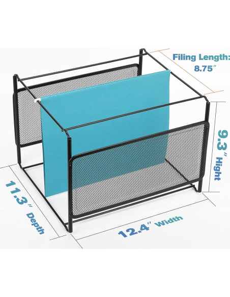 Organizador de Archivos Colgantes MaxGear de Metal Negro 31.5x28.7x23.6 cm
