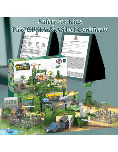 Juego de Batalla de Dinosaurios Militares Frontoytall 56 Piezas