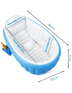 Bañera Inflable PandaEar para Bebés 6-36 meses Azul 2