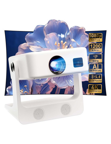 Proyector Portátil XBJ D1 1080P 1200 ANSI WiFi Bluetooth Blanco