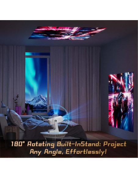 Proyector Portátil XBJ D1 1080P 1200 ANSI WiFi Bluetooth Blanco