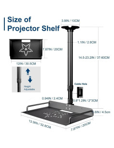 Soporte de Techo Universal para Proyector 2-Be-Best Negro 2