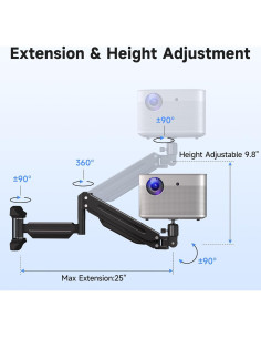 Soporte de Pared para Proyector Suptek WM18YTL - Ajustable 10-63.5cm 2
