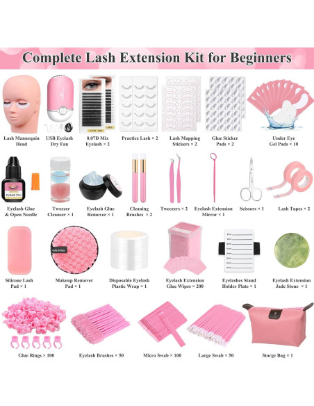 Kit de Extensiones de Pestañas Qinzave para Principiantes