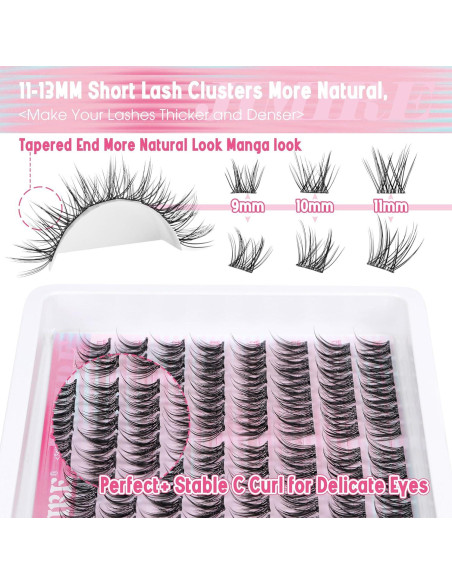 Pestañas Autoadhesivas JIMIRE Manga Wispy 11-13MM Naturales Pestañas Autoadhesivas JIMIRE Manga Wispy 11-13MM Naturales