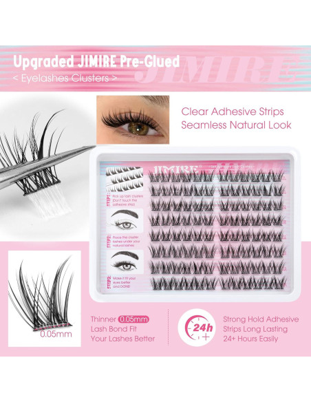 Pestañas Autoadhesivas JIMIRE Manga Wispy 11-13MM Naturales Pestañas Autoadhesivas JIMIRE Manga Wispy 11-13MM Naturales