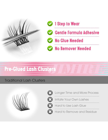 Pestañas Autoadhesivas JIMIRE Manga Wispy 11-13MM Naturales Pestañas Autoadhesivas JIMIRE Manga Wispy 11-13MM Naturales