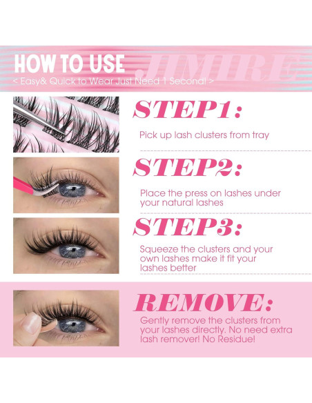 Pestañas Autoadhesivas JIMIRE Manga Wispy 11-13MM Naturales Pestañas Autoadhesivas JIMIRE Manga Wispy 11-13MM Naturales