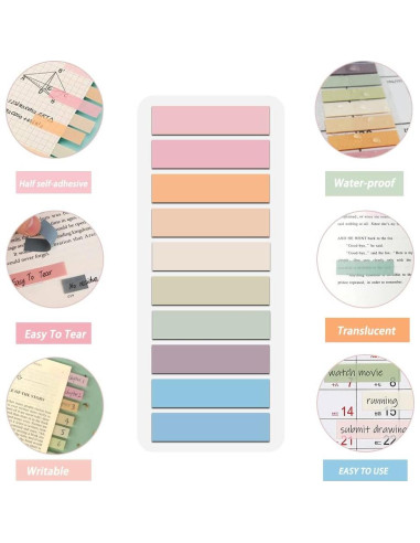 Etiquetas Índice Adhesivas Umbresen 1200 Pcs Morandi