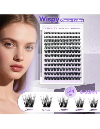 Extensiones de Pestañas 3D LASHGLSO - 120 Racimos Autoadhesivos