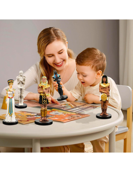 Conjunto 5 Figuras Antiguas Egipcias de Resina - Momia, Anubis, Faraón