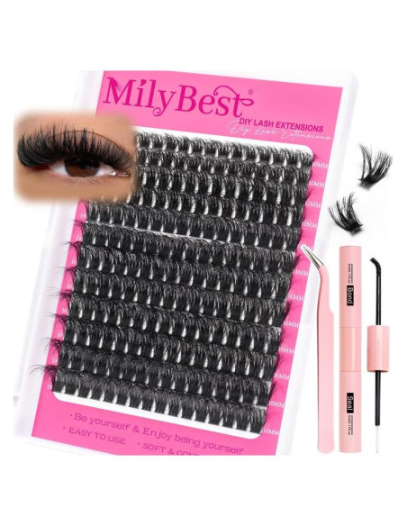 Kit de Extensiones de Pestañas MilyBest 100D 10-18mm D Curl
