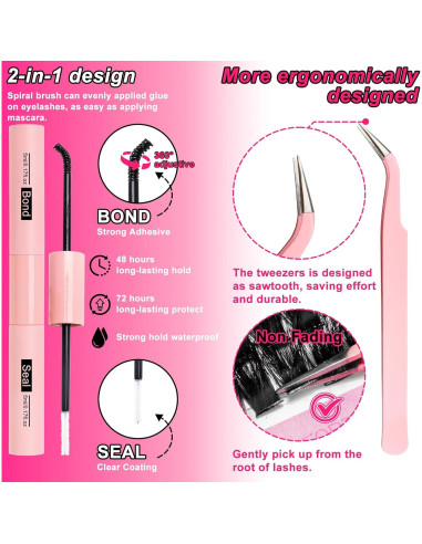 Kit de Extensiones de Pestañas MilyBest 100D 10-18mm D Curl