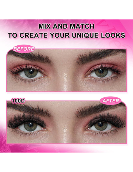 Kit de Extensiones de Pestañas MilyBest 100D 10-18mm D Curl