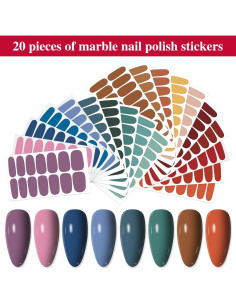 20 Hojas Calcomanías de Esmalte de Uñas YECIRALA - 280 Piezas 2