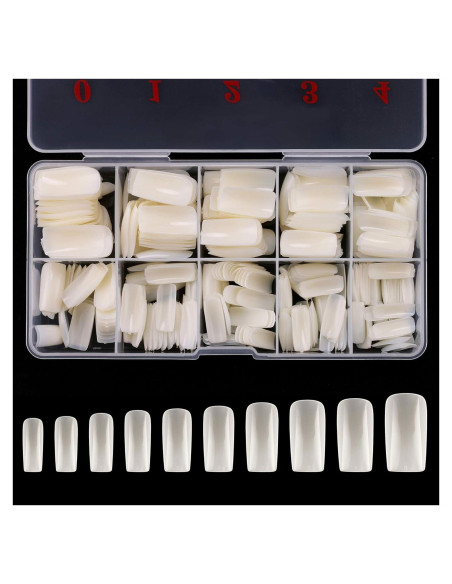 Consejos de Uñas Falsas Acrílicas RayanWay 500PCS Natural