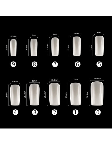 Consejos de Uñas Falsas Acrílicas RayanWay 500PCS Natural