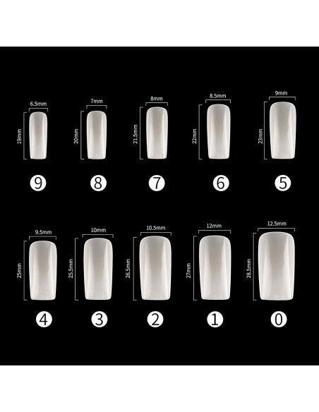 Consejos de Uñas Falsas Acrílicas RayanWay 500PCS Natural