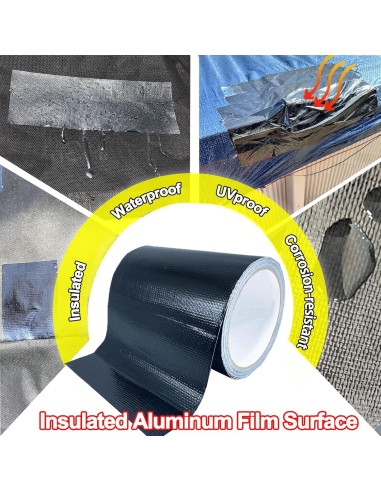 Cinta de Reparación Impermeable KAIHENG 12.7cm x 6.1m Negra