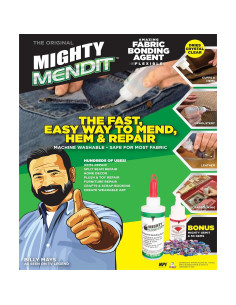 Adhesivo de Tela Permanente Mighty Mend-It 113 g + Gemas 50 unidades 2