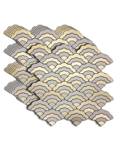Azulejos autoadhesivos XUANINY 3D Oro cepillado 7 hojas