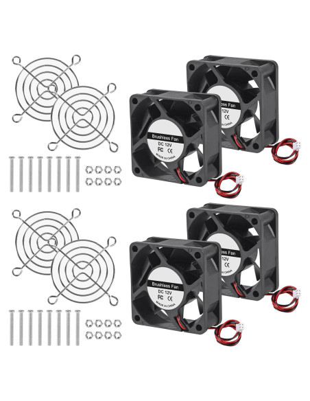 4 Ventiladores de Refrigeración UMLIFE 60x60x25mm 12V CC