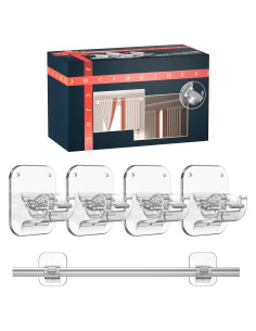 Soportes de Barra de Cortina Autoadhesivos JHCJHC 4 Piezas