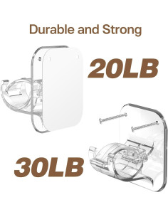 Soportes de Barra de Cortina Autoadhesivos JHCJHC 4 Piezas 2