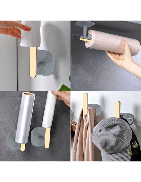 Soportes de Cortina Adhesivos Qusmeiyici Dorados 2 Pcs