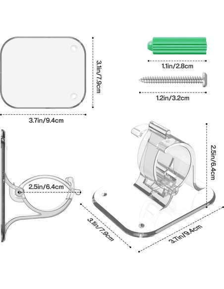 Soportes de Barra de Cortina Autoadhesivos JHCJHC 4 Piezas