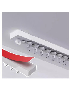 Pista de Cortina Autoadhesiva YLNANMI 42x7.87 cm Montaje Techo