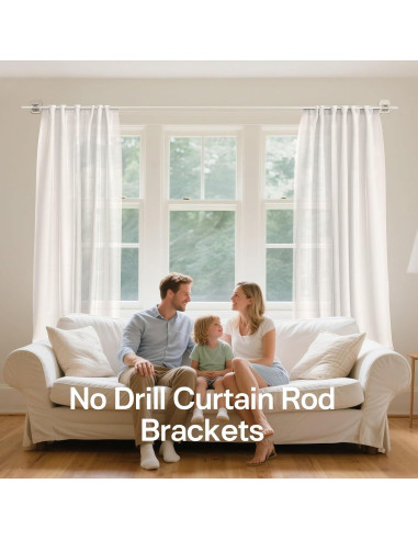 Soportes de Barra de Cortina Autoadhesivos JHCJHC 4 Piezas