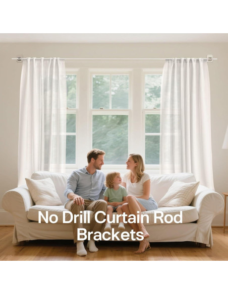 Soportes de Barra de Cortina Autoadhesivos JHCJHC 4 Piezas