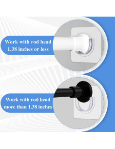 Soporte de Barra de Ducha Adhesivo Molain 4 Pcs Transparente 2