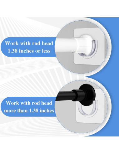 Soporte de Barra de Ducha Adhesivo Molain 4 Pcs Transparente