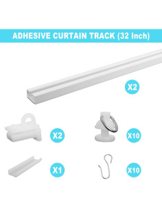 Riel de Cortina Autoadhesivo Wadoy 81 cm Montaje Techo/Pared 2