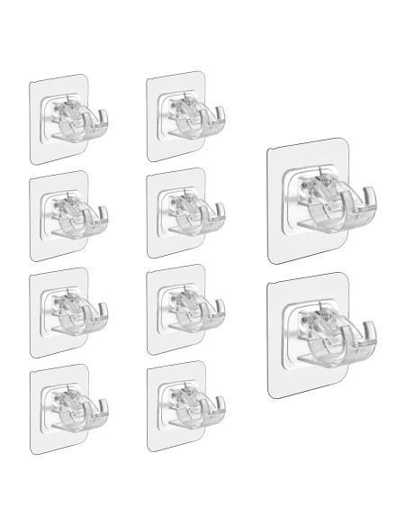 10 Ganchos Autoadhesivos para Varillas de Cortina Siktorrwd