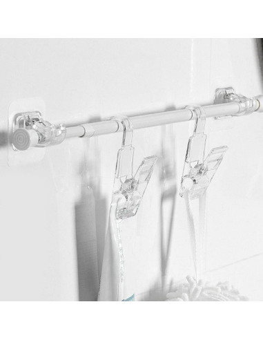 Soporte de Cortina Adhesivo Faddare 8 Pcs Transparente