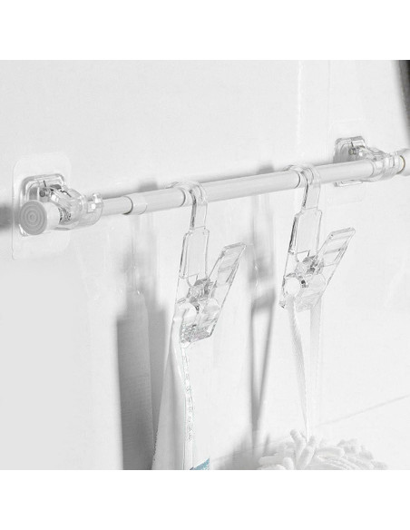 Soporte de Cortina Adhesivo Faddare 8 Pcs Transparente