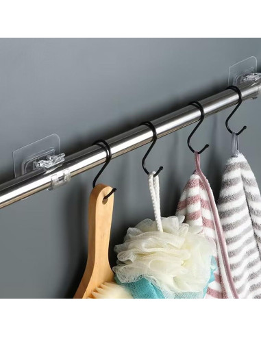 Soporte de Cortina Adhesivo Faddare 8 Pcs Transparente