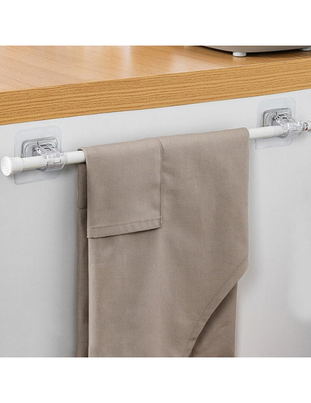 Soporte de Cortina Adhesivo Faddare 8 Pcs Transparente