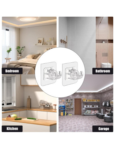 10 Ganchos Autoadhesivos para Varillas de Cortina Siktorrwd