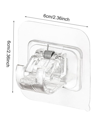 Soporte de Cortina Adhesivo Faddare 8 Pcs Transparente
